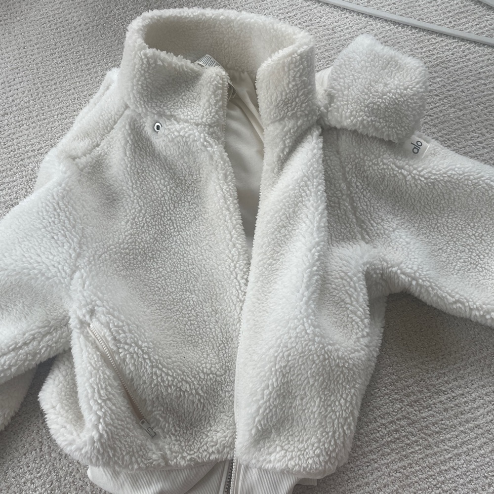 Alo White Sherpa Jacket WORN ONCE